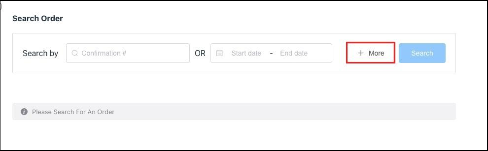 Search Order Panel - More Link
