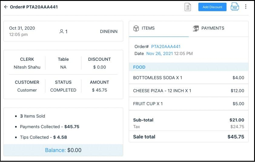 Order Details - PDF Link