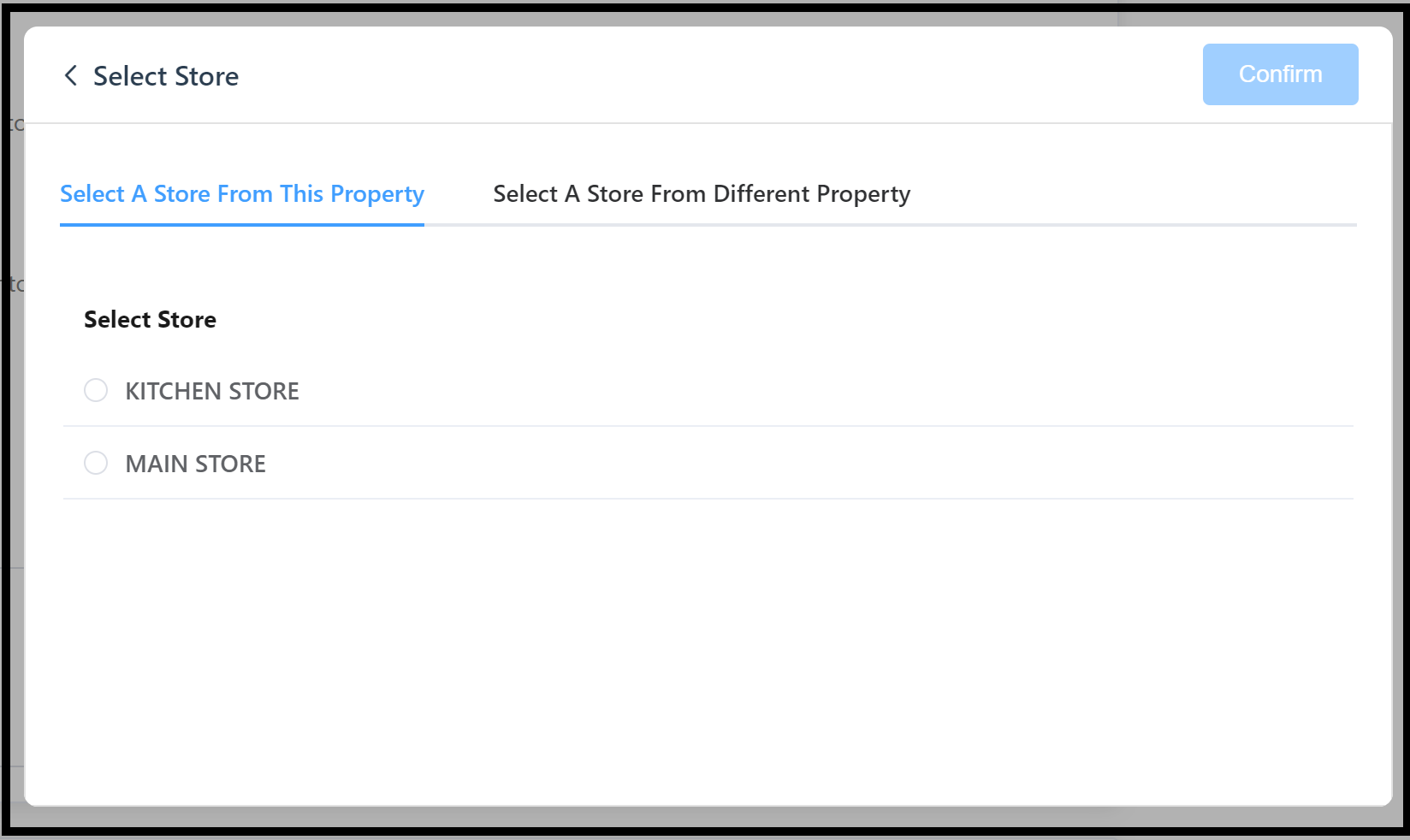 Select A Store From This Property Tab