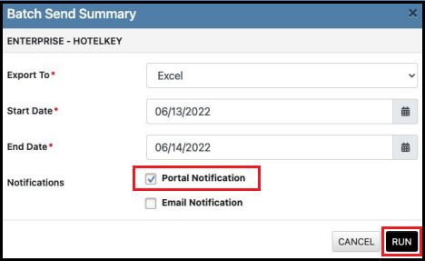 Batch Send Summary Popup