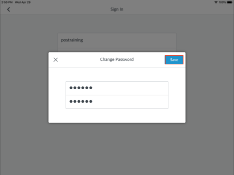 Change Password Popup