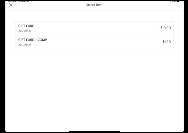 Select Item Panel