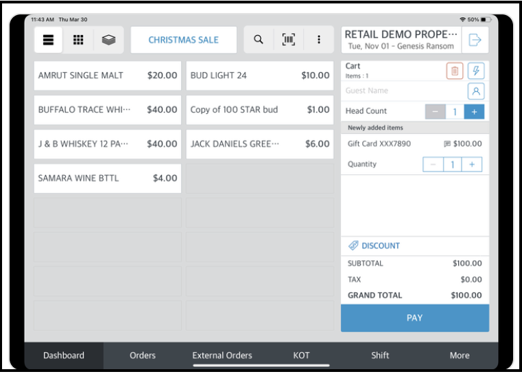 Verify POS Orders Show on GuestPad