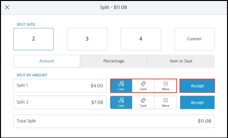 Split Payment Processing - Accept Link