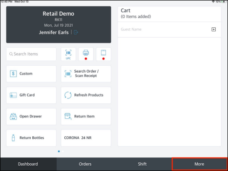 Bottom Menu - More Link