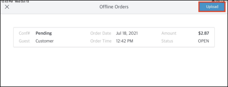 Offline Orders Popup