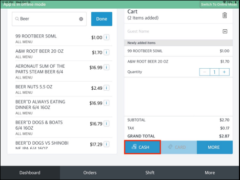 Green Offline Mode Banner