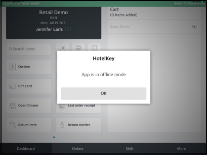 Offline Mode Reminder