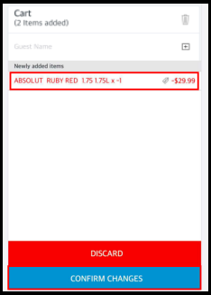 CONFIRM CHANGES in Cart