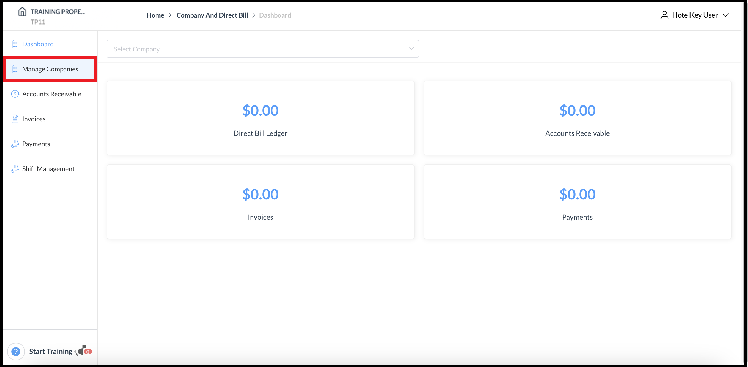 Company And Direct Bill Dashboard