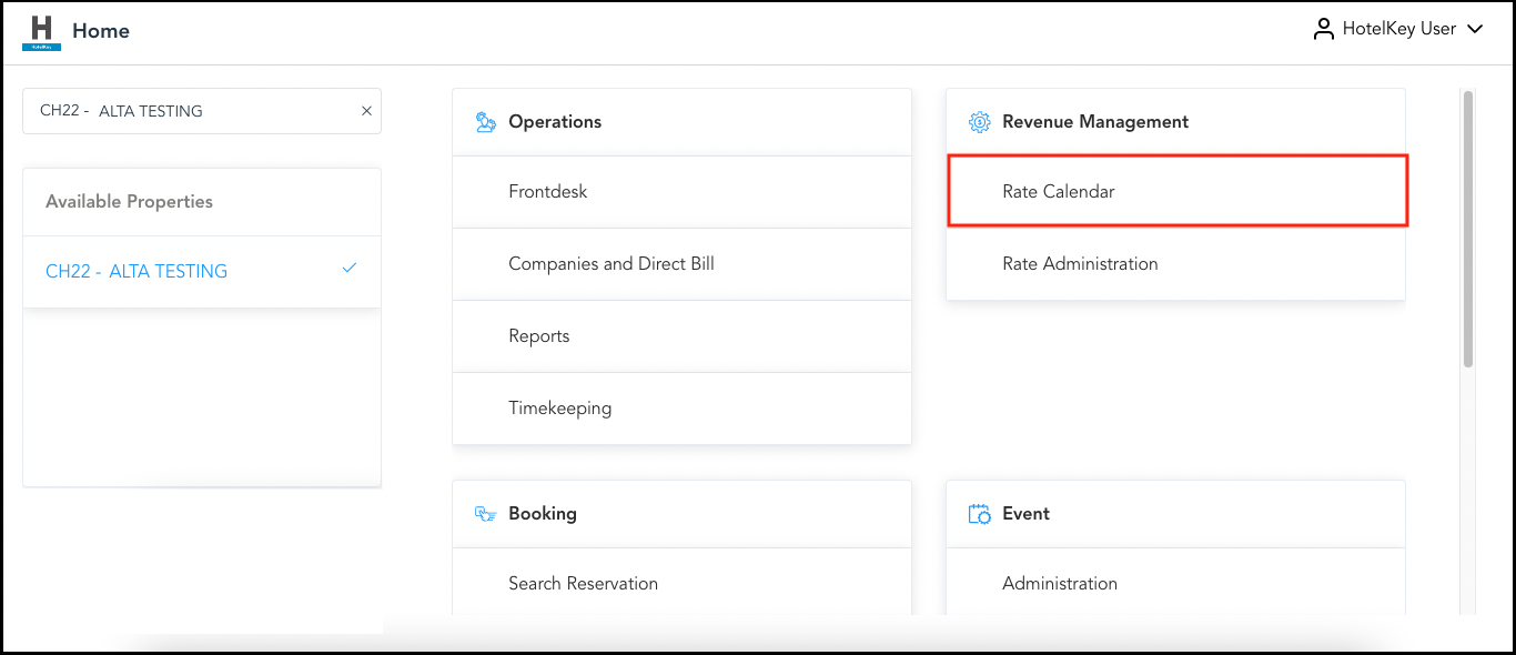 HK Home - Rate Calendar Link